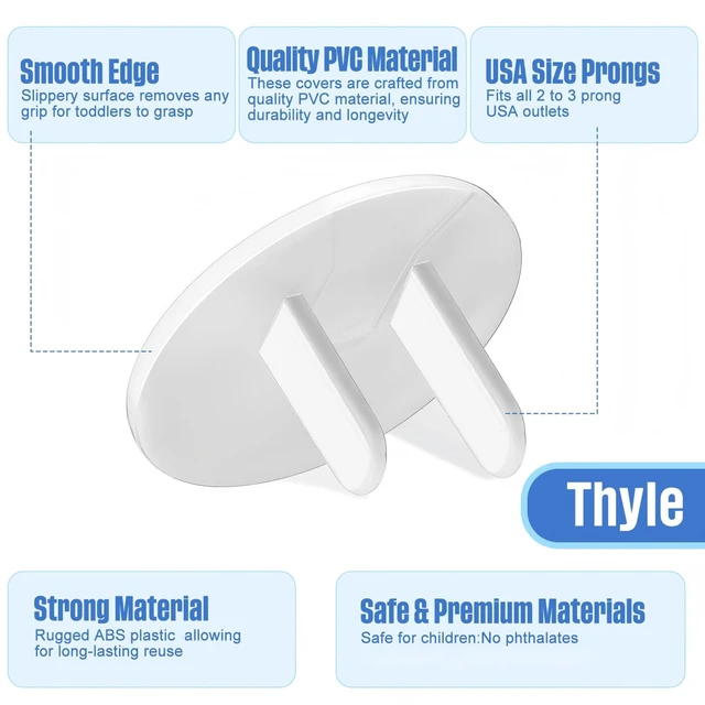 Alt view image 2 of 7 - 200 Pcs Baby Proofing Outlet Covers Bulk Child Plug Protectors, White | Electrical Outlet Plugs, Childproof Socket Covers for Home Office Daycare, Improved Grip Socket Guards, Universal Protectors