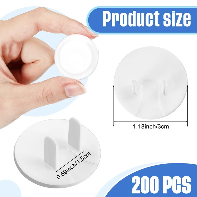 Alt view image 3 of 7 - 200 Pcs Baby Proofing Outlet Covers Bulk Child Plug Protectors, White | Electrical Outlet Plugs, Childproof Socket Covers for Home Office Daycare, Improved Grip Socket Guards, Universal Protectors