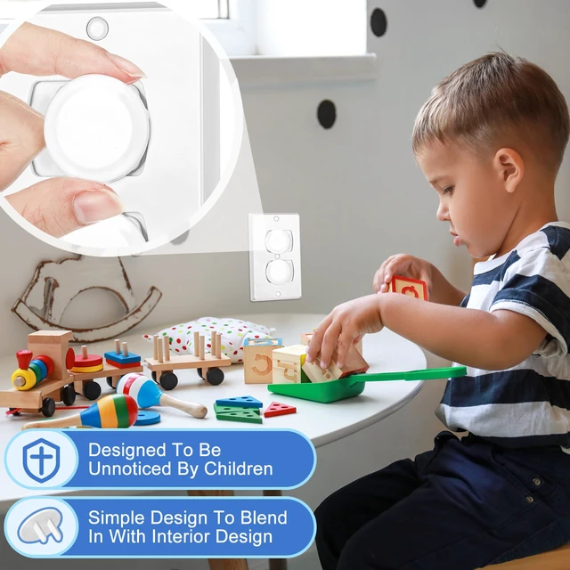 Alt view image 5 of 7 - 200 Pcs Baby Proofing Outlet Covers Bulk Child Plug Protectors, White | Electrical Outlet Plugs, Childproof Socket Covers for Home Office Daycare, Improved Grip Socket Guards, Universal Protectors
