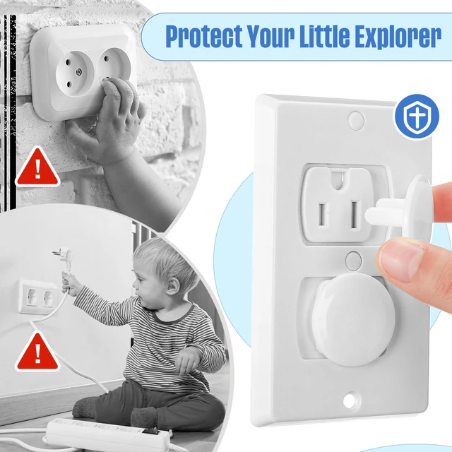 Alt view image 7 of 7 - 200 Pcs Baby Proofing Outlet Covers Bulk Child Plug Protectors, White | Electrical Outlet Plugs, Childproof Socket Covers for Home Office Daycare, Improved Grip Socket Guards, Universal Protectors