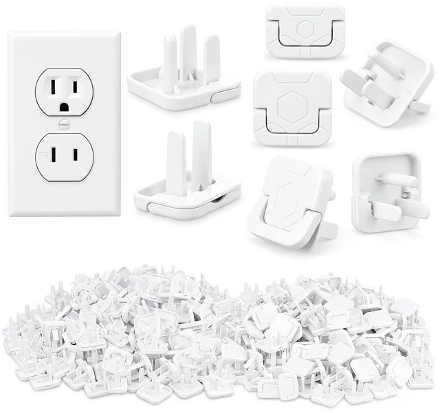 Main image of 150 Pack Outlet Covers Baby Proofing Bulk, White, ABS | Socket Protector for Standard Us 2-prong and 3-prong Electrical Outlets, Safety Electrical Plug Protectors Cover, Baby Safety