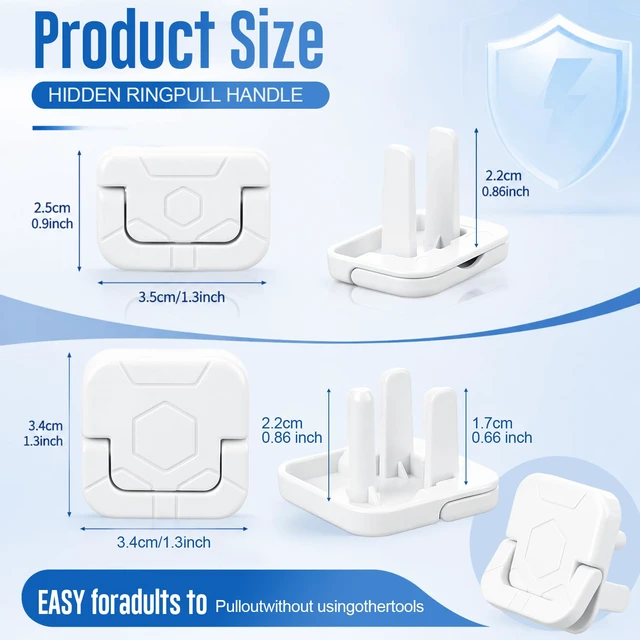 Alt view image 5 of 6 - 150 Pack Outlet Covers Baby Proofing Bulk, White, ABS | Socket Protector for Standard Us 2-prong and 3-prong Electrical Outlets, Safety Electrical Plug Protectors Cover, Baby Safety