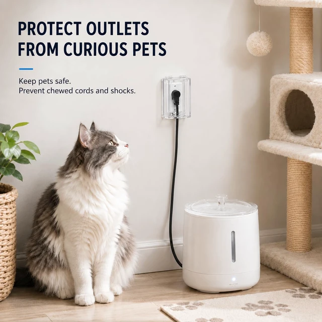 Alt view image 5 of 7 - Infant Safety Outlet Lock Box, wall Outlet Lock Box, Lock Box for Electrical outlets with outlets, Easy to Install, Accommodates Most Plugs and adapters 4.95 X 3.35 X 2.56 or Smaller