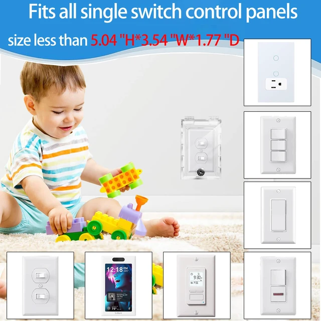 Alt view image 3 of 7 - Smart Home Switch Cover,Baby Proof Light Outlet Covers,Child Safety Switch Plate Guard,Wall Plug Box,Kids Electrical Protector Box Fits All Outlet 4.95" H X 3.35" W X 1.77" D or Smaller
