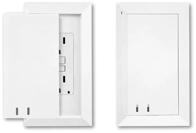 Main image of Child Resistant Outlet Cover (2-Pack), White Decora GFCI Wall Plate with Sliding Locking Door, Tamper Resistant Safety Cover, Easy Installation