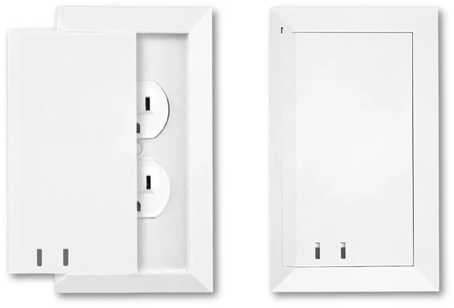 Main image of Child Resistant Outlet Cover (2-Pack), White Standard Duplex Wall Plate with Sliding Locking Door, Tamper Resistant Safety Cover, Easy Installation