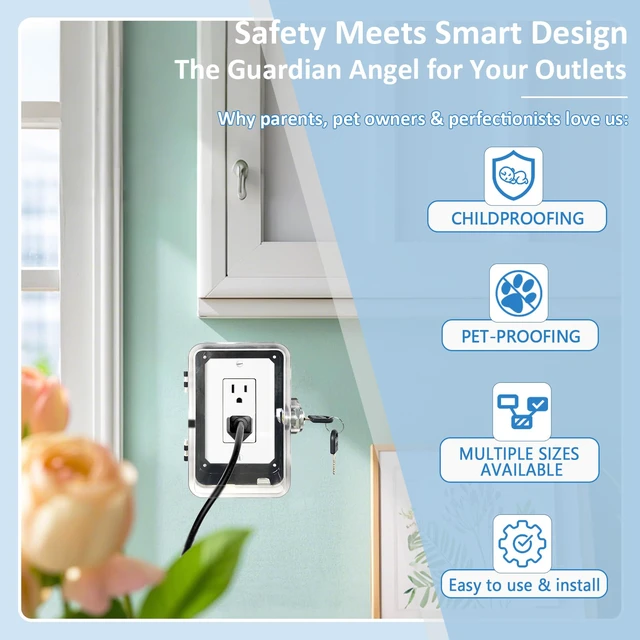 Alt view image 5 of 7 - Outlet Cover, Baby Proofing, Shatterproof Safety Lock Box, Anti-Pry Wall Socket Protector, for Home Indoor Electrical Outlets & Switches, 6.69in*4.41in*2.95in (1 PC)