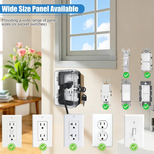 Alt view image 6 of 7 - Outlet Cover, Baby Proofing, Shatterproof Safety Lock Box, Anti-Pry Wall Socket Protector, for Home Indoor Electrical Outlets & Switches, 6.69in*4.41in*2.95in (1 PC)