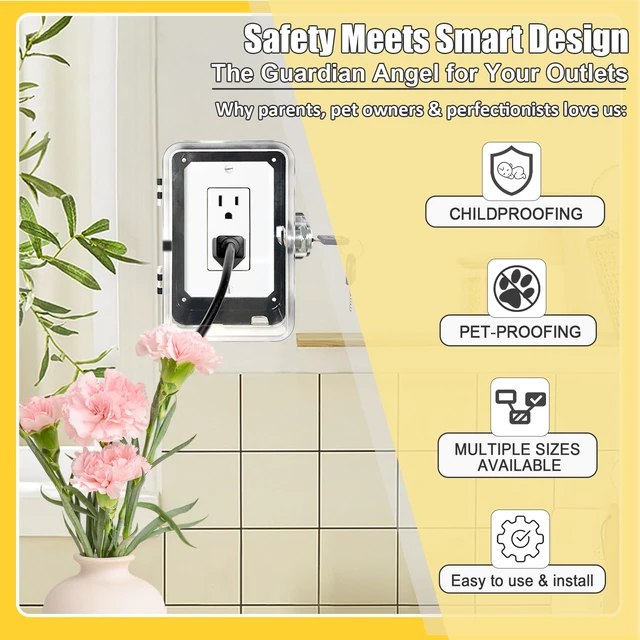Alt view image 5 of 7 - Socket Lock, Child Proof, ABS Bite Resistant Safety Box, Tool-Free Installation Outlet Cover, for Household Baby & Pet Proofing Wall Sockets, 6.69in*4.41in*2.95in (1 PC)