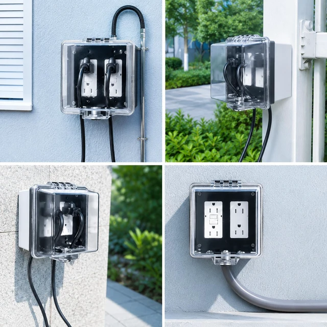 Alt view image 5 of 7 - 2-Gang Baby Safety Dual Outlet Cover Box - Fit 1.3 x 2.66, Easier Operation, Simple 4 Step Install,Provides Extra Space Inside for Plugs,Adapters,4.53" high x 4.35" Wide x 2.52" deep
