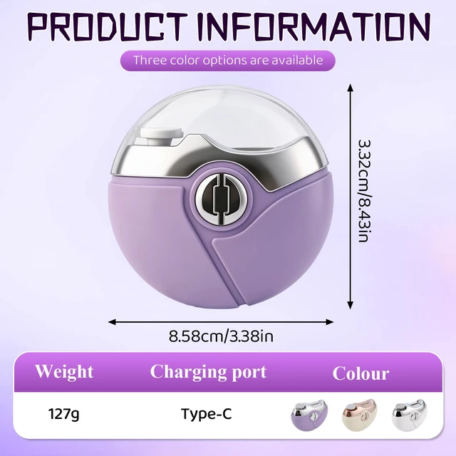 Alt view image 5 of 7 - 2 in 1 Electric Polishing Automatic Nail Clippers, 2026 Upgraded Electric Nail Trimmer Electric Nail Clipper with 2 Adjustable Speeds, Nail Trimmer for Seniors,Adults Automatic Nail Clipper (Purple)