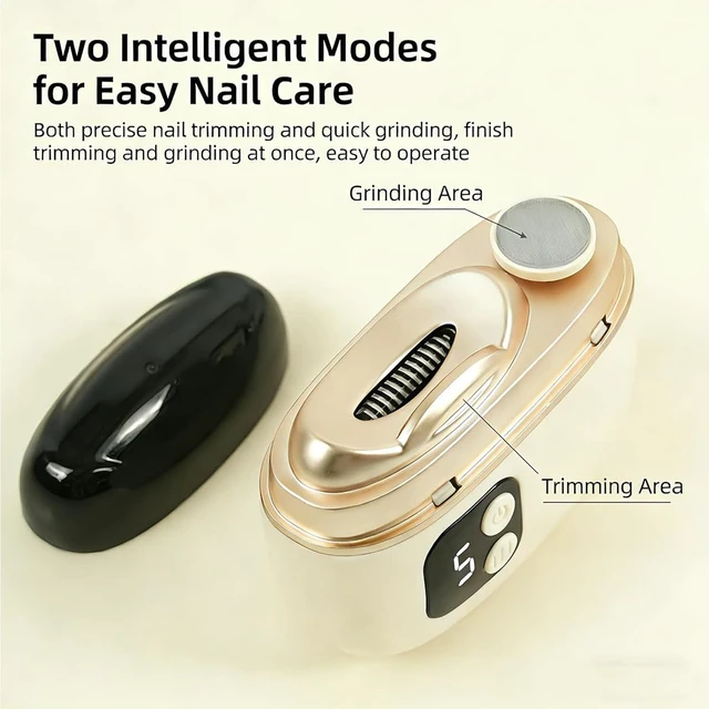 Alt view image 3 of 7 - Electric Nail Clipper, 2026 Improved Nail Clippers Set, Includes an Automatic 2-in-1 Nail Clippers (with LED Light & Storage Box), with an Cuticle Trimmer, Ideal for All Your Nail Care Needs, White
