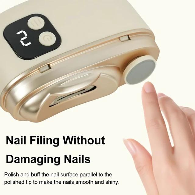 Alt view image 4 of 7 - Electric Nail Clipper, 2026 Improved Nail Clippers Set, Includes an Automatic 2-in-1 Nail Clippers (with LED Light & Storage Box), with an Cuticle Trimmer, Ideal for All Your Nail Care Needs, White