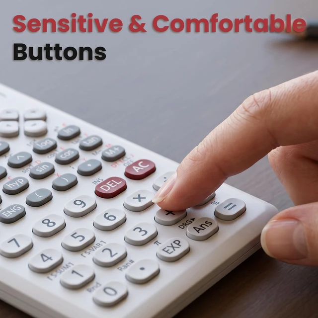 Alt view image 5 of 7 - 82MS 240 Functions Scientific Desk Calculators Back to School Supplies | 2-Line Display Calculator for Middle and High School Students Lightweight Portable White