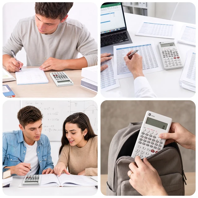 Alt view image 7 of 7 - 82MS 240 Functions Scientific Desk Calculators Back to School Supplies | 2-Line Display Calculator for Middle and High School Students Lightweight Portable White