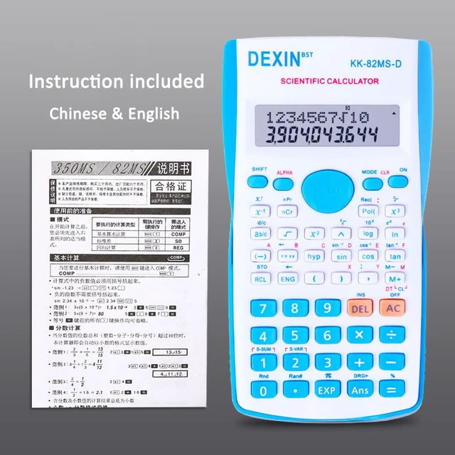 Alt view image 4 of 6 - Scientific Calculators Desktop, Scientific Calculators for Students, Scientific Calculator 240 Functions 2 Line 10+2 Digits, Desk Math Calculator for School (Blue and White)
