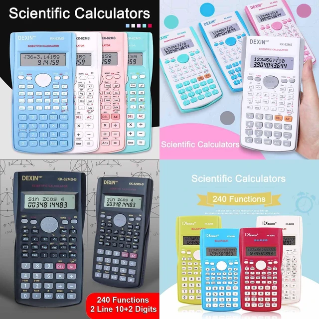 Alt view image 6 of 6 - Scientific Calculators Desktop, Scientific Calculators for Students, Scientific Calculator 240 Functions 2 Line 10+2 Digits, Desk Math Calculator for School (Black)