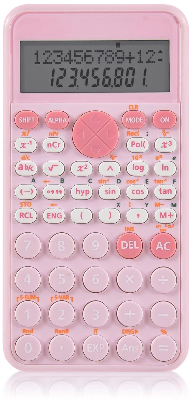 Main image of Standard Scientific Calculator, Back to School Supplies for Students | Portable Pink School Supplies, Silent Buttons, 2-Line Display Calculator for Primary Middle High School & College Students