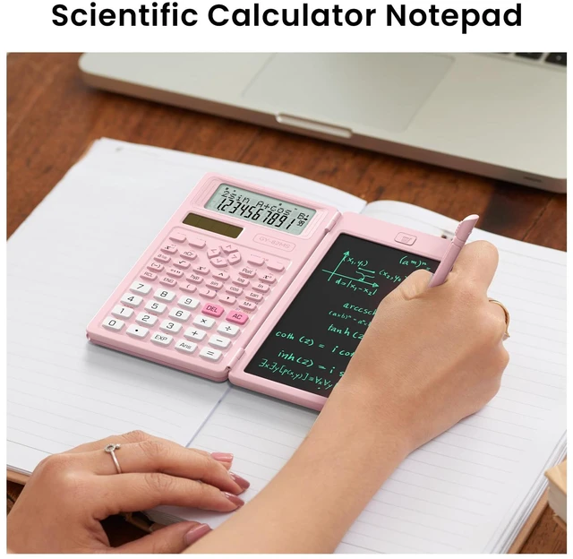 Alt view image 5 of 7 - Scientific Calculators School Supplies with Notepad 82MS Pink Stuff | Middle and High Back to School Girls Cute Stuff for Student, 240 Functions Foldable 2-Line Display Solar and Battery Power