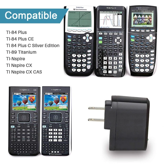 Alt view image 2 of 7 - Graphing Calculator Charger Adapter for Texas Instruments Calculator | Power Adapter for Texas Instruments TI-84 Plus CE TI-84 Plus C Silver Edition/TI-Nspire CX/CX CAS/TI-89 Titanium Calculators