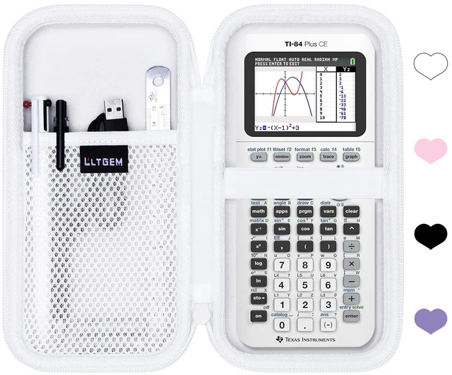 Main image of Hard Case Compatible with Texas Instruments TI-84 Plus CE/TI-84 Plus/TI-84 Evo/TI-Nspire CX II CAS/TI-Nspire CX II/TI-83 Plus/TI-85 /TI-86 /TI30xs /TI36X Pro/TI 34 Color Graphing Calculator (White)