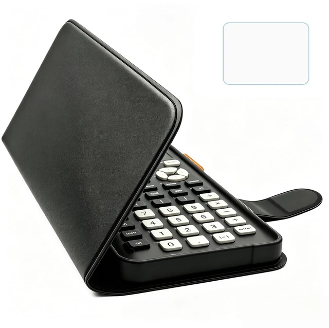 Main image of Leather Flip Case for Texas Instruments TI-84 Plus CE Color Graphing Calculator with Pen Holder & Screen Protector, Streamlined Protection for Graphing Calculator (Black)