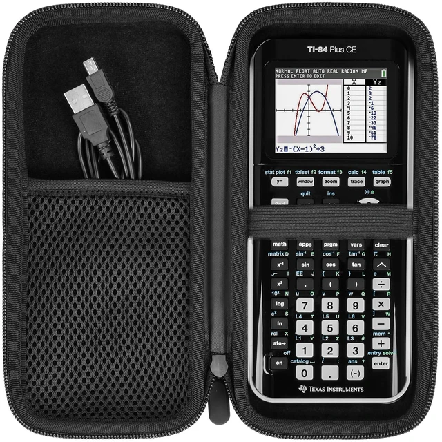 Main image of Graphing Calculator Case for Texas Instruments TI-84 Plus CE, Carrying Box Protective Case for TI-83 Plus CE Ti-85 Ti-89 Ti-82 Plus/C CE,Hard EVA Case for Casio fx-9750GII (only case,Black)