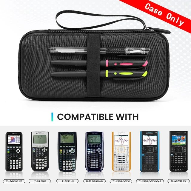 Alt view image 2 of 6 - Graphing Calculator Case for Texas Instruments TI-84 Plus CE, Carrying Box Protective Case for TI-83 Plus CE Ti-85 Ti-89 Ti-82 Plus/C CE,Hard EVA Case for Casio fx-9750GII (only case,Black)
