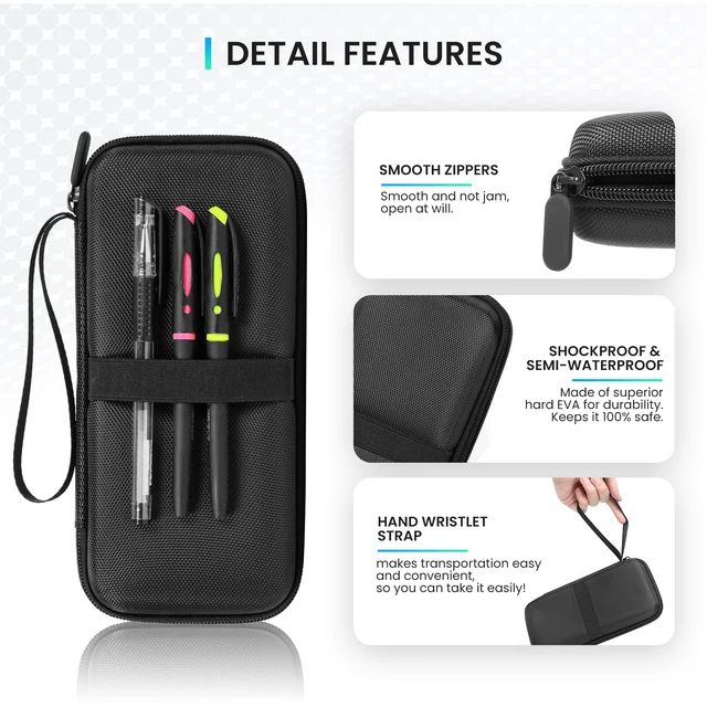 Alt view image 5 of 6 - Graphing Calculator Case for Texas Instruments TI-84 Plus CE, Carrying Box Protective Case for TI-83 Plus CE Ti-85 Ti-89 Ti-82 Plus/C CE,Hard EVA Case for Casio fx-9750GII (only case,Black)