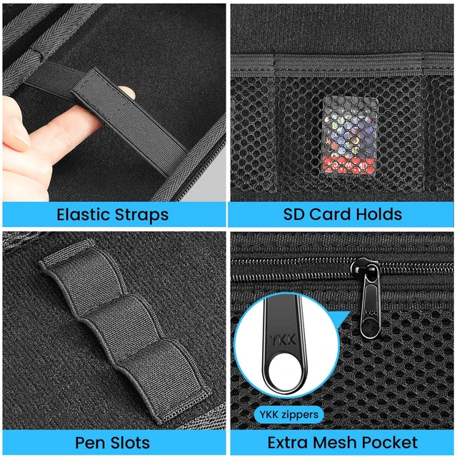 Alt view image 4 of 7 - Graphing Calculator Carrying Case for Texas Instruments | For TI-Nspire CX II CAS/TI-Nspire-CX-II, TI-84 Plus/CE Color Graphing Calculators, with Mesh Pockets and Pen Slots, Black