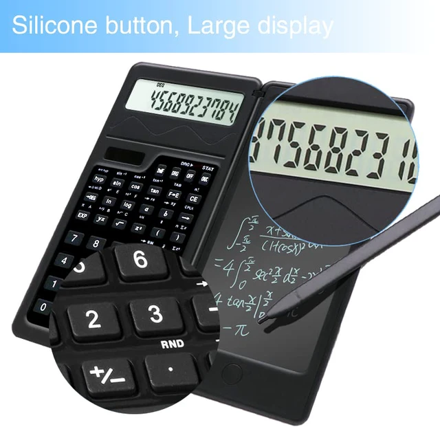 Alt view image 3 of 6 - Solar Scientific Calculator for Students, 10-Digit Large Screen | Math Calculator with Notepad, School Calculator for Middle School, High School and College, Back to School Supplies(Black)