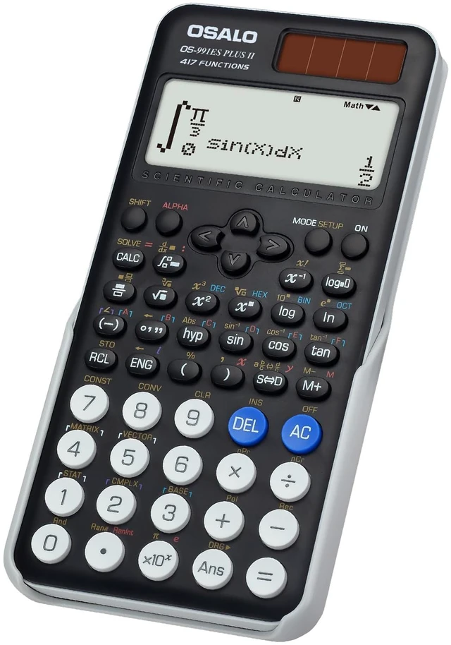 Main image of Scientific Calculator 417 Functions GCSE School Black OS-991ES Plus 2 | Math Scientific Calculator, 2-Line Written Display, Solar & Battery Power for GCSE, Secondary High School College