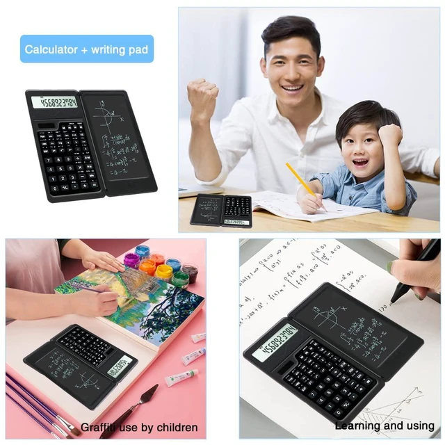 Alt view image 6 of 6 - Solar Scientific Calculator for Students, 10-Digit Large Screen | Math Calculator with Notepad, School Calculator for Middle School, High School and College, Back to School Supplies(Black)