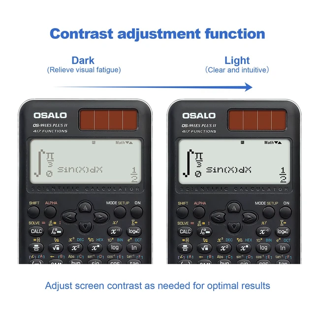Alt view image 5 of 7 - Scientific Calculator 417 Functions GCSE School Black OS-991ES Plus 2 | Math Scientific Calculator, 2-Line Written Display, Solar & Battery Power for GCSE, Secondary High School College
