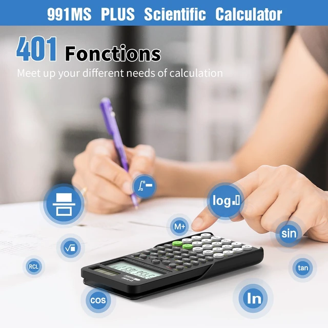 Alt view image 3 of 7 - Scientific Calculators for Students, 991 MS Science Calculator for Middle and High School Supplies Calculator with Cover (Black)