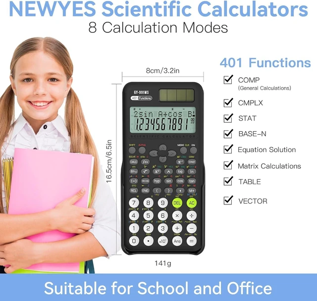 Alt view image 4 of 7 - Scientific Calculators for Students, 991 MS Science Calculator for Middle and High School Supplies Calculator with Cover (Black)
