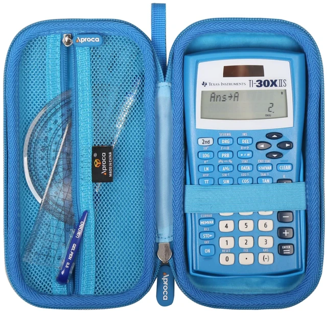 Main image of Calculator Case Compatible with Texas Instruments TI-30XIIS / TI-30X IIS 2-Line/Casio FX-991EX Fx-82es Plus Scientific Calculator, Storage Bag - Blue (Case Only)