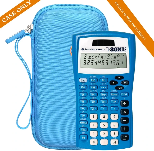 Alt view image 4 of 7 - Calculator Case Compatible with Texas Instruments TI-30XIIS / TI-30X IIS 2-Line/Casio FX-991EX Fx-82es Plus Scientific Calculator, Storage Bag - Blue (Case Only)