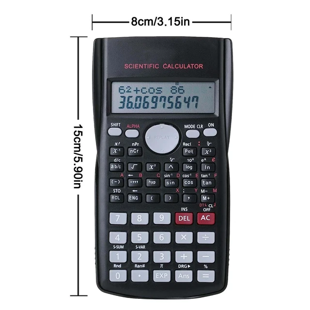 Alt view image 3 of 6 - Scientific Calculators Desktop, Scientific Calculators for Students, Scientific Calculator 240 Functions 2 Line 10+2 Digits, Desk Math Calculator for School (Black)