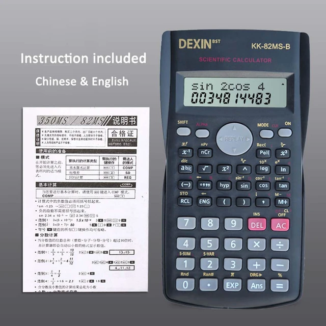 Alt view image 5 of 6 - Scientific Calculators Desktop, Scientific Calculators for Students, Scientific Calculator 240 Functions 2 Line 10+2 Digits, Desk Math Calculator for School (Black)