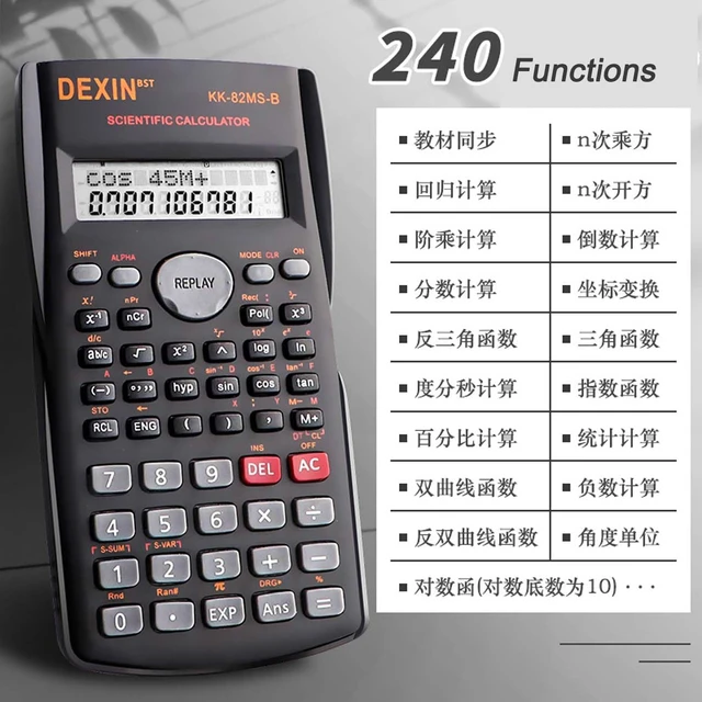 Alt view image 4 of 6 - Scientific Calculators Desktop, Scientific Calculators for Students, Scientific Calculator 240 Functions 2 Line 10+2 Digits, Desk Math Calculator for School (Black)