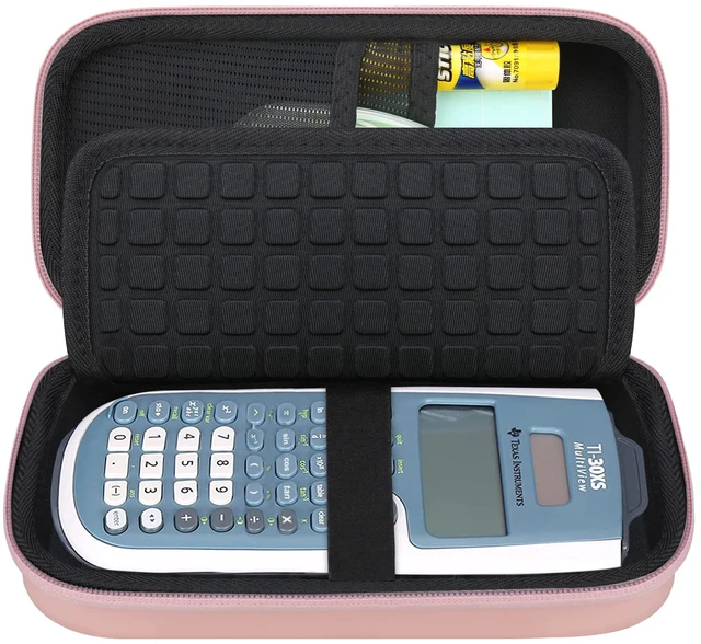 Main image of Case for Texas Instruments TI-30XS/TI-30XIIS MultiView Calculator | For TI-36X Pro/ TI-30Xa Scientific Calculator, Mesh Bag fit Cable, Batteries, Other Accessories, Rose Gold+Black (Case Only)