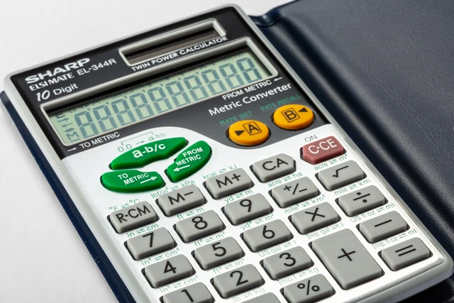 Alt view image 3 of 4 - EL344RB 10-Digit Calculator with Punctuation, Metric Converter, Solar Powered LCD Display, Small Pocket Calculator for Students and Professionals