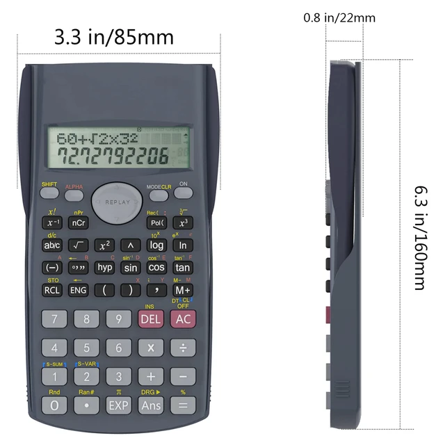 Alt view image 2 of 7 - 2-Line Engineering Scientific Calculator, Suitable for School and Business (Black)