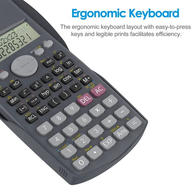 Alt view image 3 of 7 - 2-Line Engineering Scientific Calculator, Suitable for School and Business (Black)