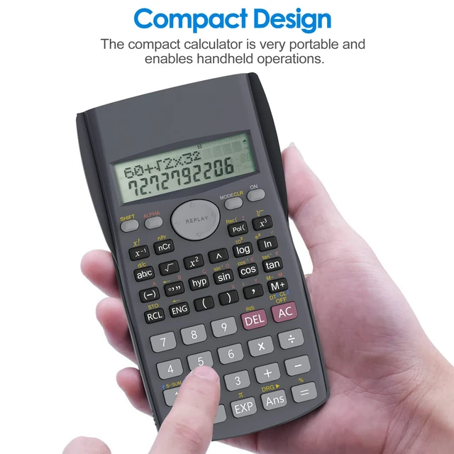 Alt view image 4 of 7 - 2-Line Engineering Scientific Calculator, Suitable for School and Business (Black)