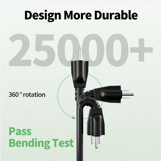 Alt view image 2 of 7 - 50 FT 16 Gauge Indoor/Outdoor Extension Cord Waterproof, Black | Waterproof, 50 Foot 3 Prong Electric Cable SJTW, Cold Weatherproof -50°C, 13A 1625W 16AWG, ETL Listed