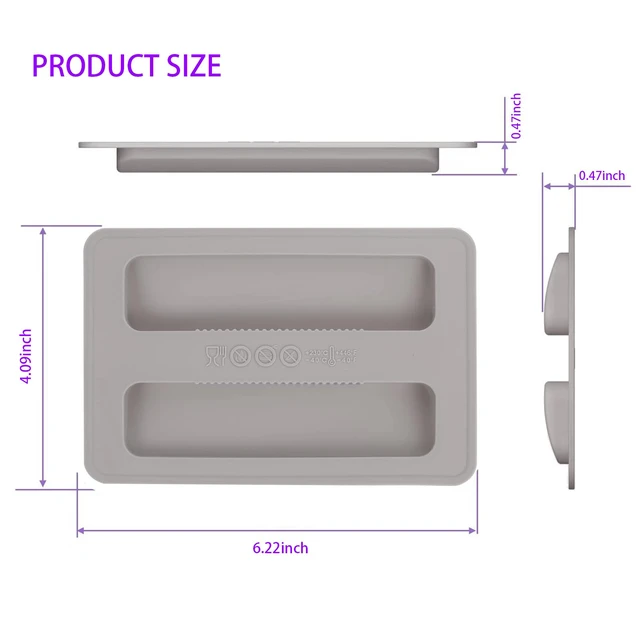 Alt view image 2 of 6 - 2 Pack Toaster Cover 2 Slice Toaster Cover Silicone Toaster Lid Bread Machine Cover Bread Maker Accessories (Grey)