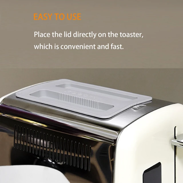 Alt view image 5 of 6 - 2 Pack Toaster Cover 2 Slice Toaster Cover Silicone Toaster Lid Bread Machine Cover Bread Maker Accessories (Grey)