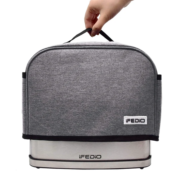 Alt view image 3 of 7 - 2 Slice Toaster Cover with Two Pockets for Storing knife,Grey